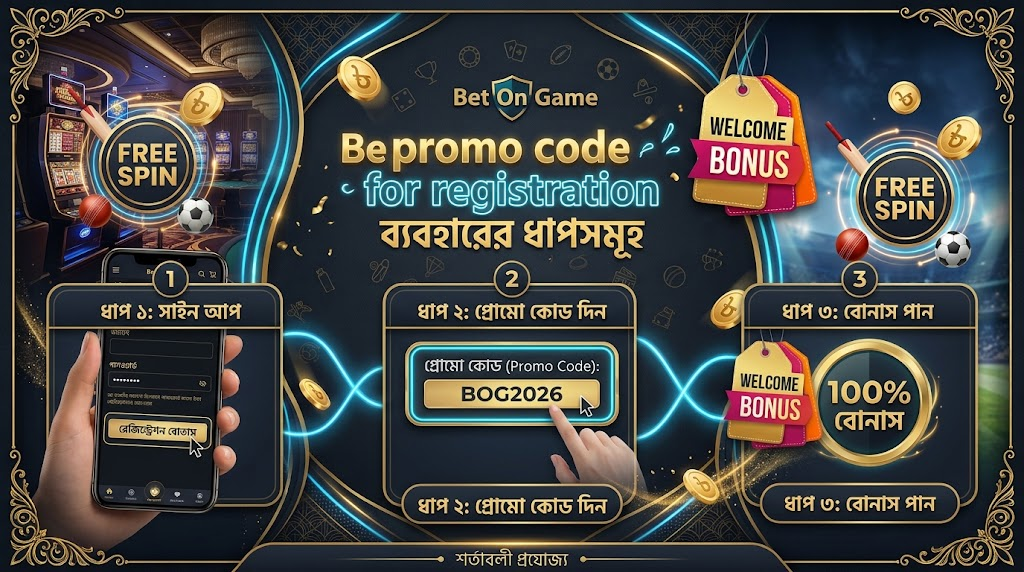 Bet On Game promo code for registration ব্যবহারের ধাপসমূহ